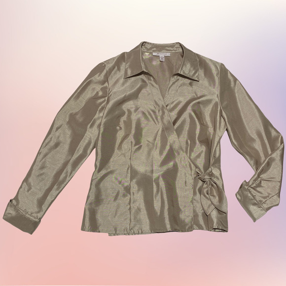 Jm Collection Metallic Cold Wrap Jacket Size 8 - Picture 11 of 12